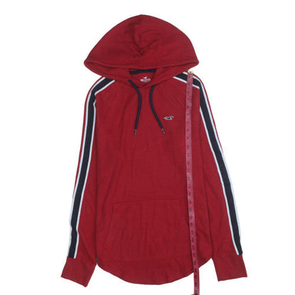 Womens UK Size M Hollister Red Pullover Hoodie