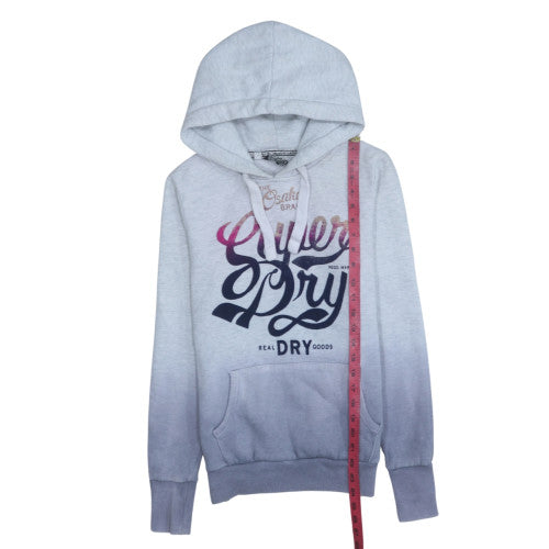 Womens UK Size S Superdry Grey Pullover Hoodie