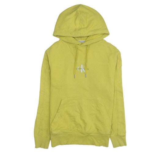 Mens UK Size S Calvin Klein Jeans Yellow Pullover Hoodie