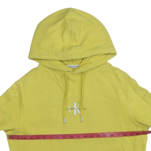 Mens UK Size S Calvin Klein Jeans Yellow Pullover Hoodie