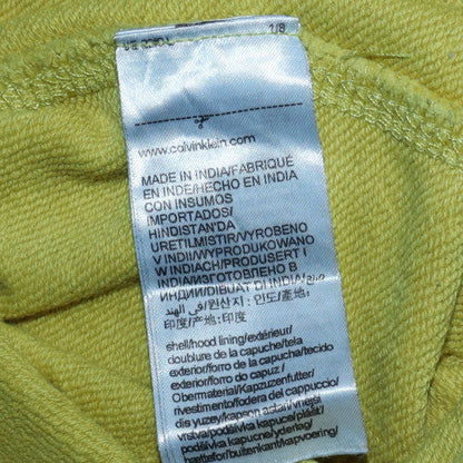 Mens UK Size S Calvin Klein Jeans Yellow Pullover Hoodie