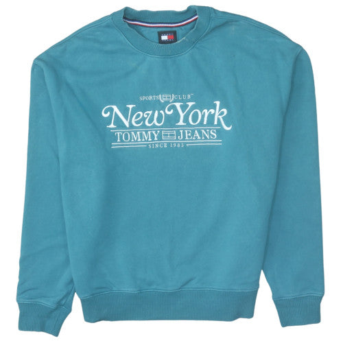 Mens UK Size M Tommy Jeans Blue Pullover Sweatshirt