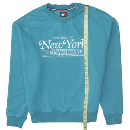 Mens UK Size M Tommy Jeans Blue Pullover Sweatshirt