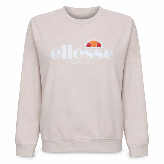 Front view of Ellesse Women Beige Crew Neck Pullover Sweatshirt UK 10