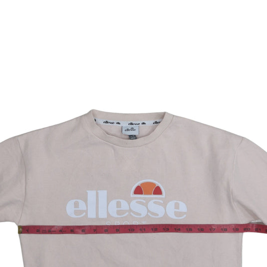 Womens UK Size 10 Ellesse Beige Pullover Sweatshirt
