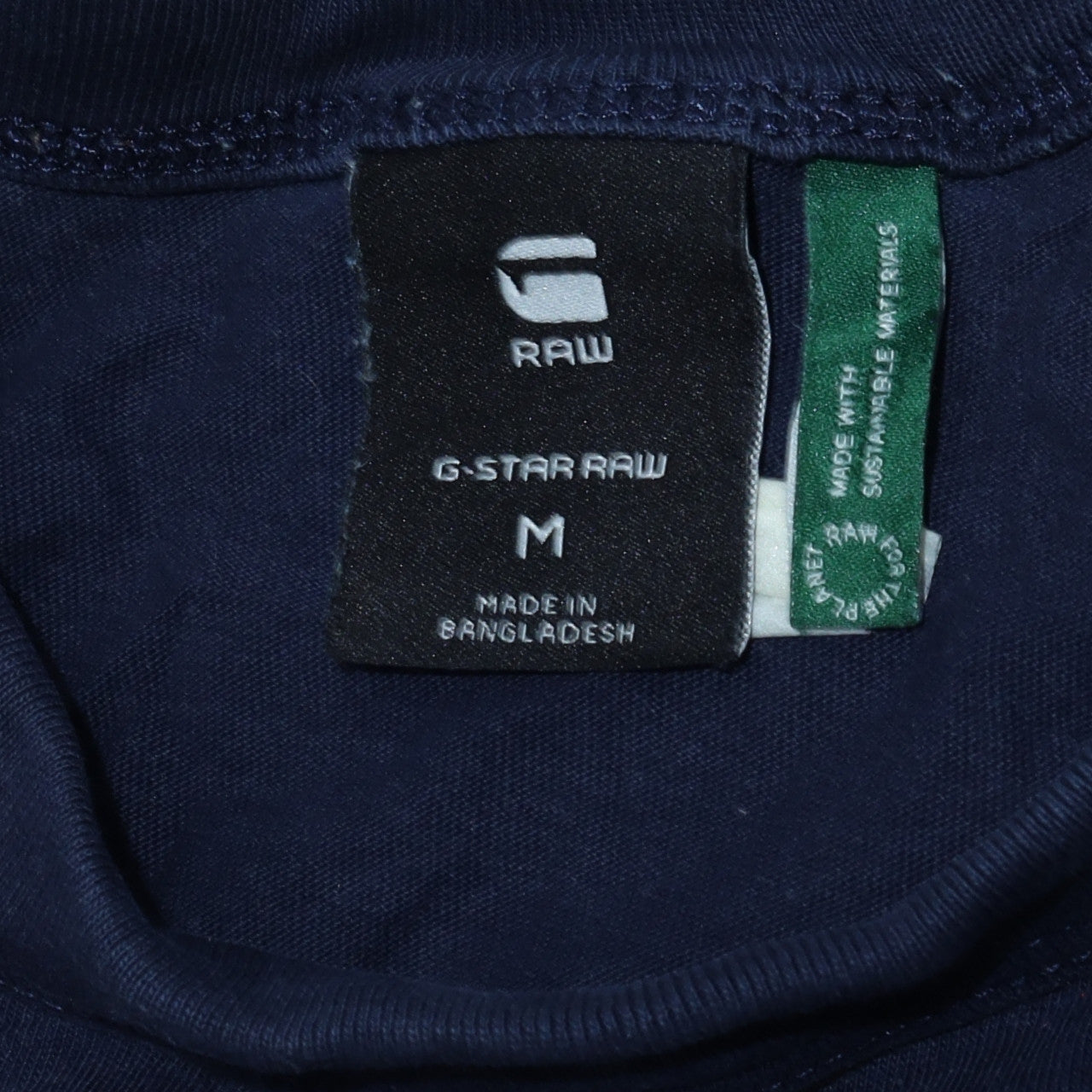 G-Star Raw Men's Blue Graphic Logo Cotton Crew Neck T-Shirt M