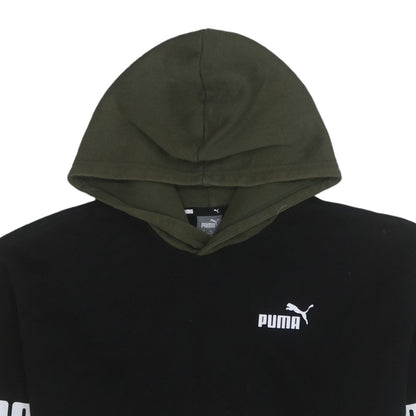 Puma Boys Green & Black Pullover Hoodie 13-14 Years Logo Graphic Sweatshirt