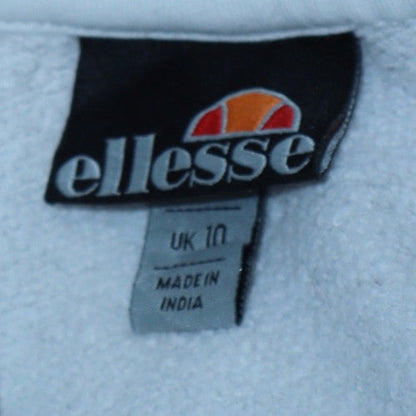 Womens UK Size 10 Ellesse White Pullover Hoodie