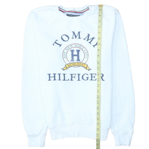 Mens UK Size S Tommy Hilfiger White Pullover Sweatshirt