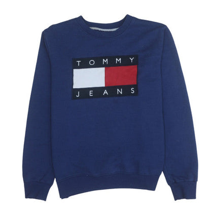 Mens UK Size XL Tommy Jeans Blue Pullover Sweatshirt