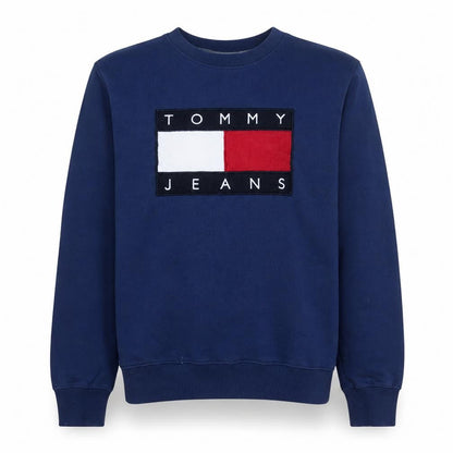Mens UK Size XL Tommy Jeans Blue Pullover Sweatshirt