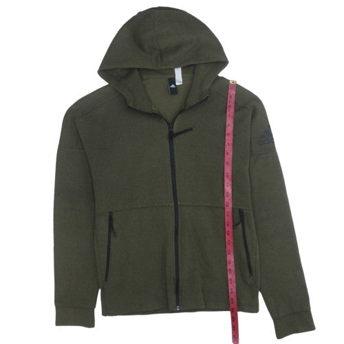 Mens UK Size S adidas Green Full Zip Hoodie