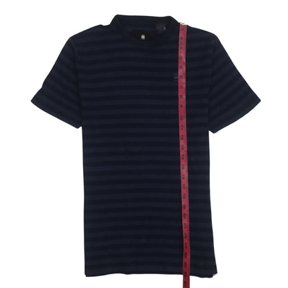 G-Star Raw Men's Blue Striped Slim Fit Cotton T-Shirt M