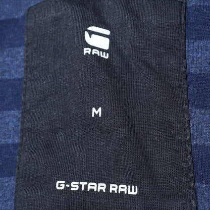 G-Star Raw Men's Blue Striped Slim Fit Cotton T-Shirt M