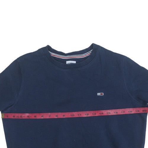 Mens UK Size S Tommy Jeans Blue Pullover Sweatshirt
