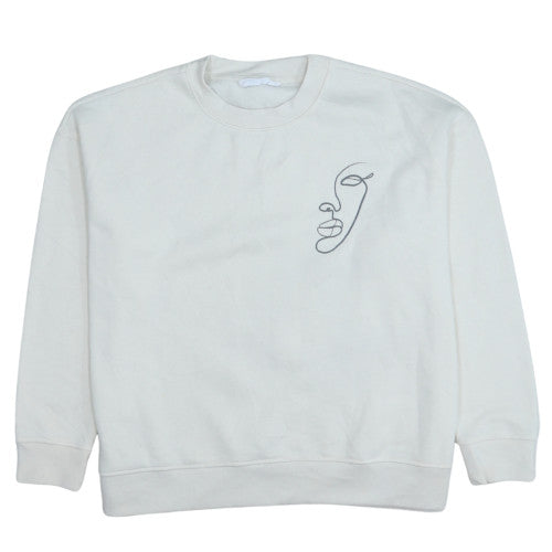 Womens UK Size M Primark White Pullover Sweatshirt