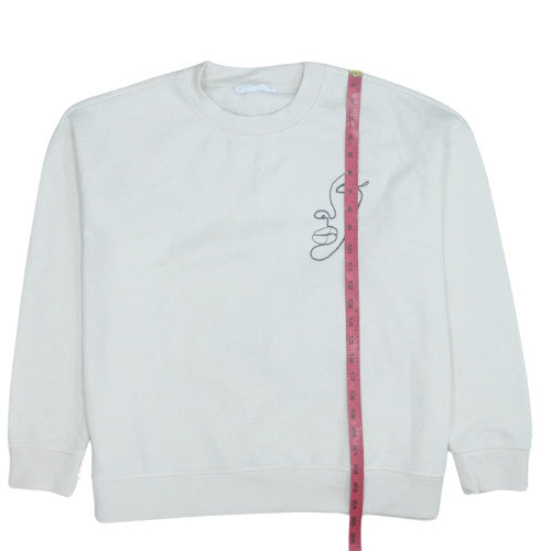 Womens UK Size M Primark White Pullover Sweatshirt