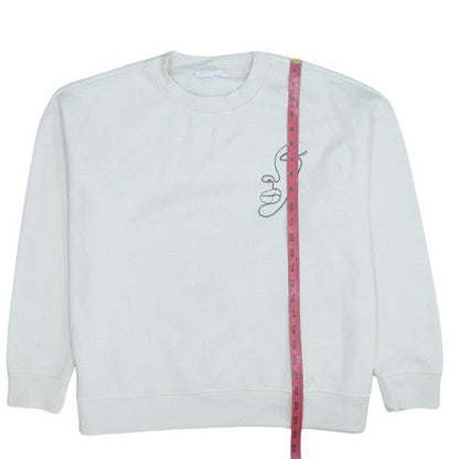 Womens UK Size M Primark White Pullover Sweatshirt