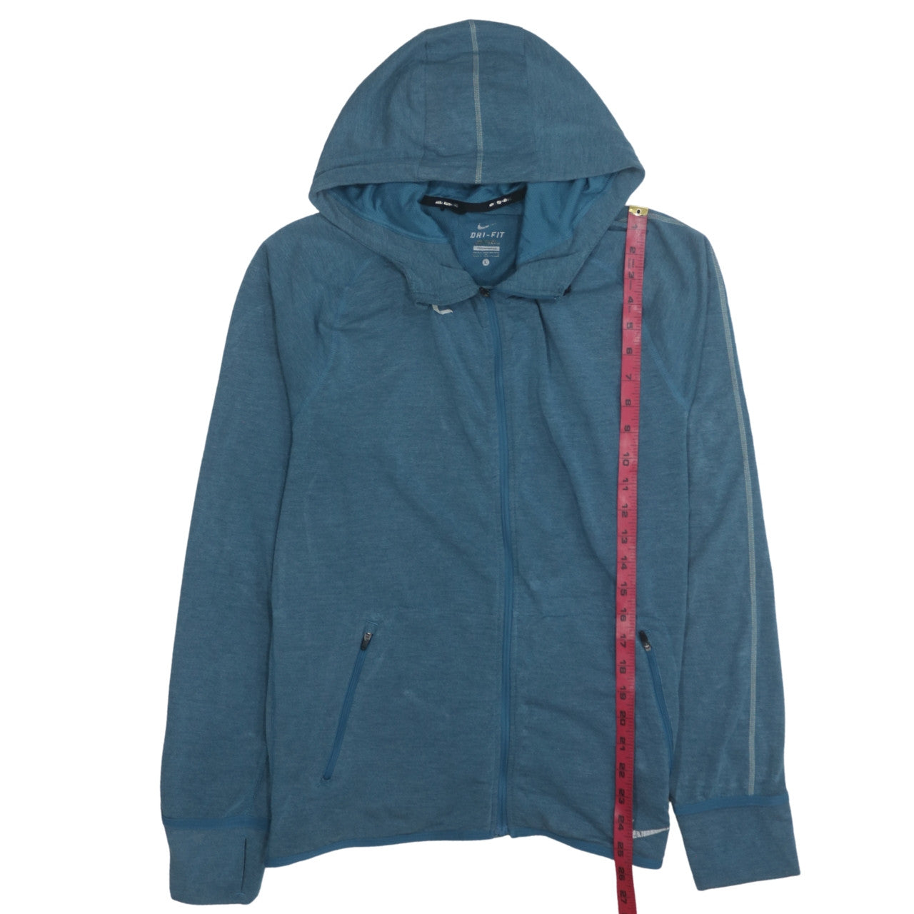 Mens UK Size L Nike Blue Full Zip Hoodie