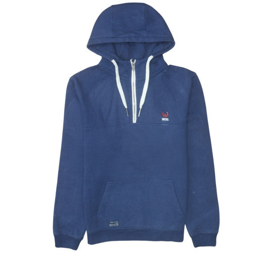 Mens UK Size XL Diesel Blue 1/2 Zip Hoodie