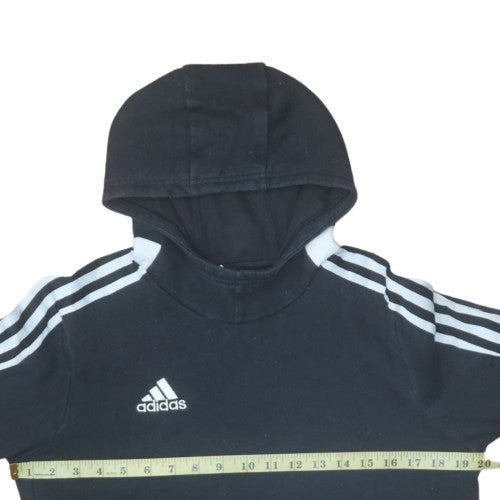 Adidas Boys Black Pullover Hoodie 15-16 Years Fleece Lined Sportswear