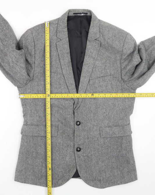Burton Menswear London Men's Grey Wool Blazer Medium Regular Fit