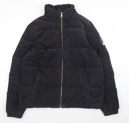 Jack Wolfskin Women Black Corduroy Puffer Jacket Size 10/12