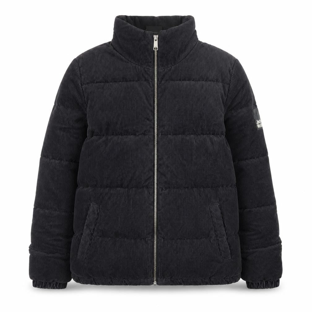 Jack Wolfskin Women Black Corduroy Puffer Jacket Size 10/12