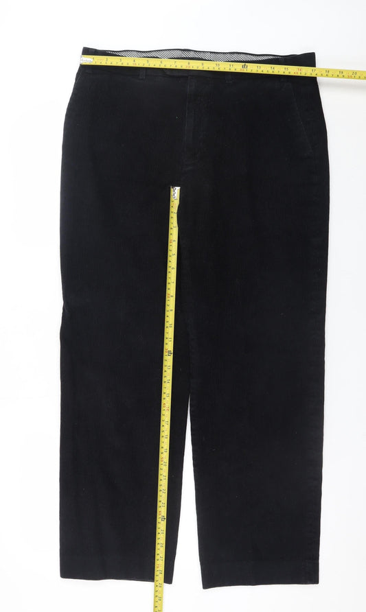Marks and Spencer Men's Black Corduroy Straight Jeans 36W 31L