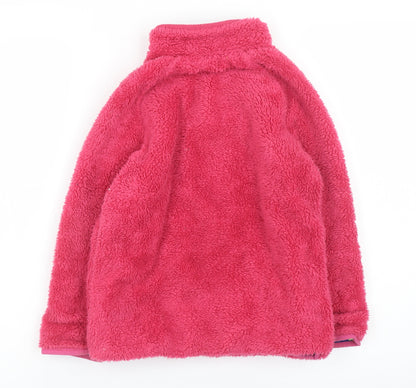 Joules Girls Pink Fleece 1/2 Zip Pullover Sweatshirt Age 7-8 Years