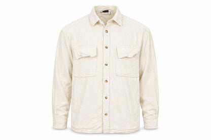 ASOS DESIGN Men's Ivory Corduroy Button-Up Shirt Size M