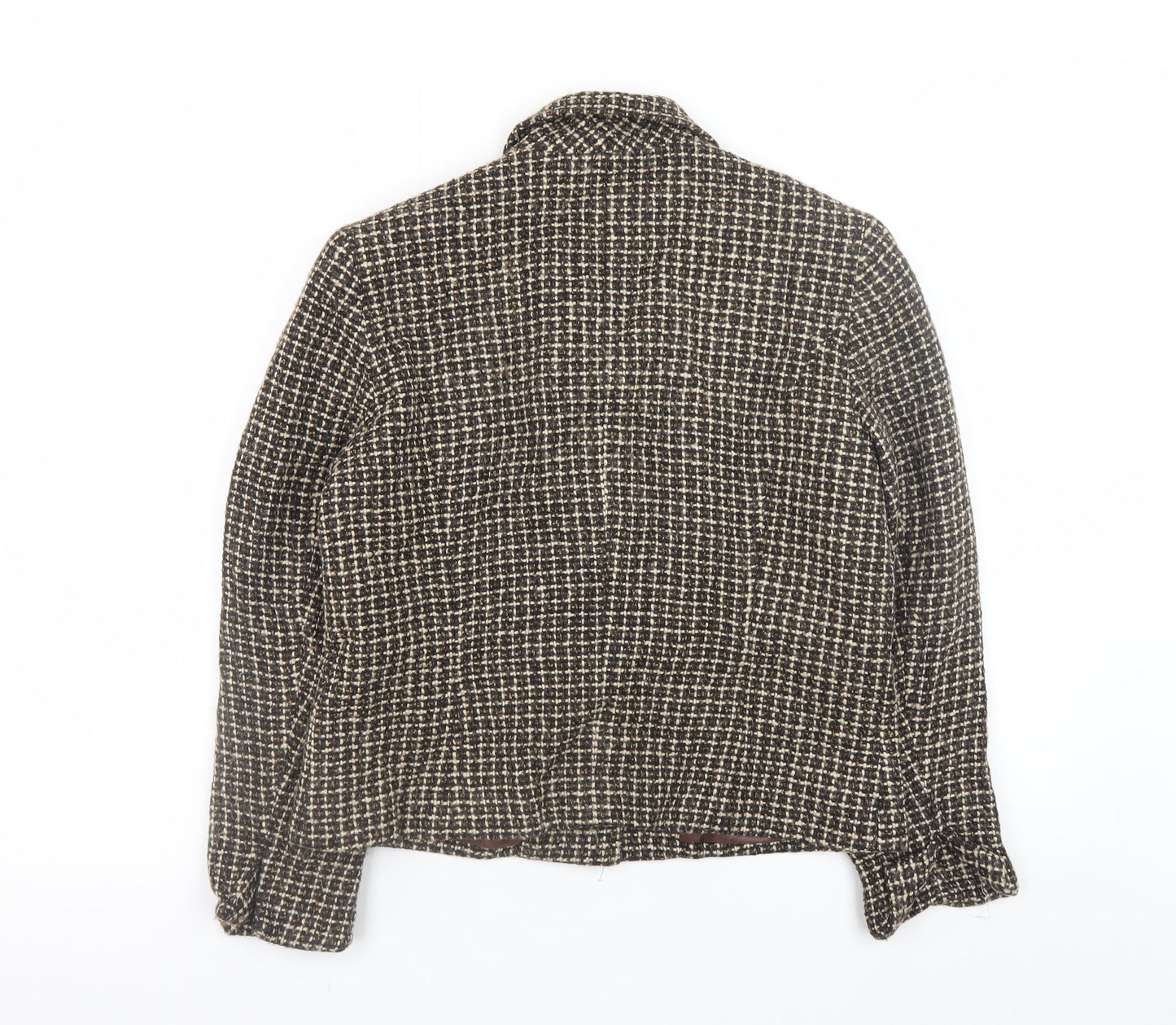 Jones New York Women's Brown Petite Check Tweed Blazer Size 8