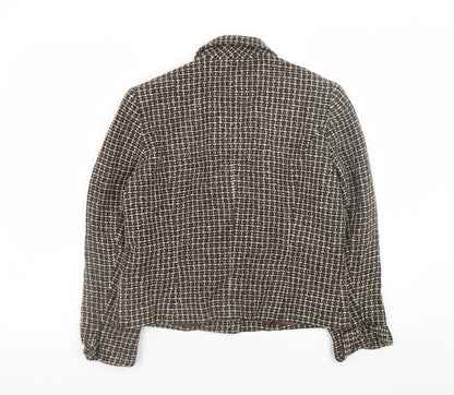 Jones New York Women's Brown Petite Check Tweed Blazer Size 8