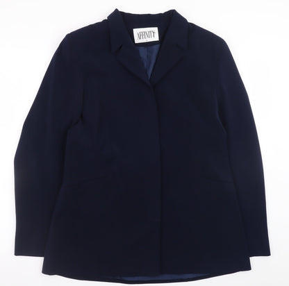 Affinity Women's Blue Size 14 Blazer Jacket - Classic Mid-Length