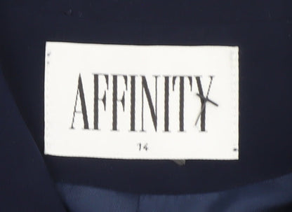 Affinity Women's Blue Size 14 Blazer Jacket - Classic Mid-Length