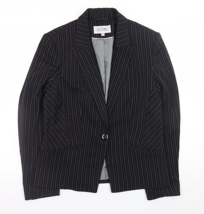 Next Women’s Black Pinstripe Blazer Size 14 Classic Work Jacket