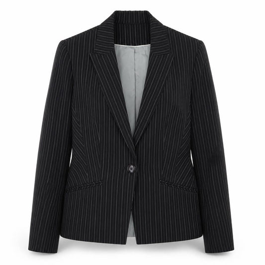 Next Women’s Black Pinstripe Blazer Size 14 Classic Work Jacket