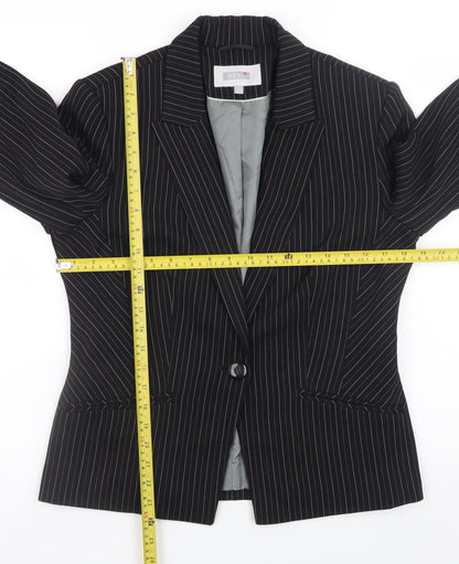 Next Women’s Black Pinstripe Blazer Size 14 Classic Work Jacket