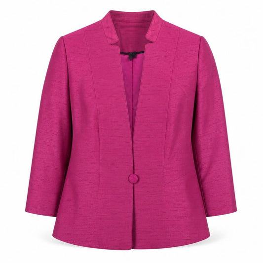 Jacques Vert Women's Pink Blazer Jacket Size 8 Formal 3/4 Sleeve