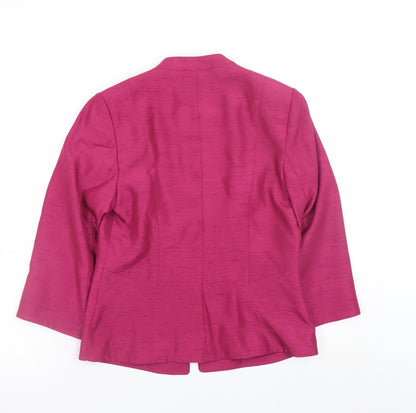Jacques Vert Women's Pink Blazer Jacket Size 8 Formal 3/4 Sleeve