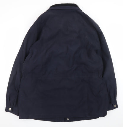 BHS Men’s Blue XL Parka Jacket Polyester Nylon Water Resistant