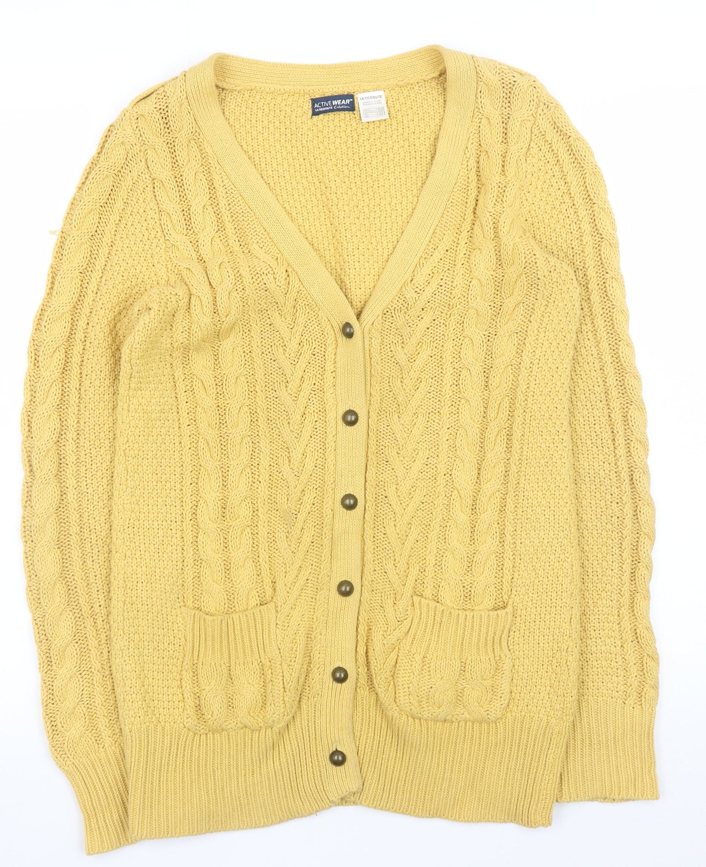 La Redoute Women Yellow Cable-Knit Cardigan Size 8/10