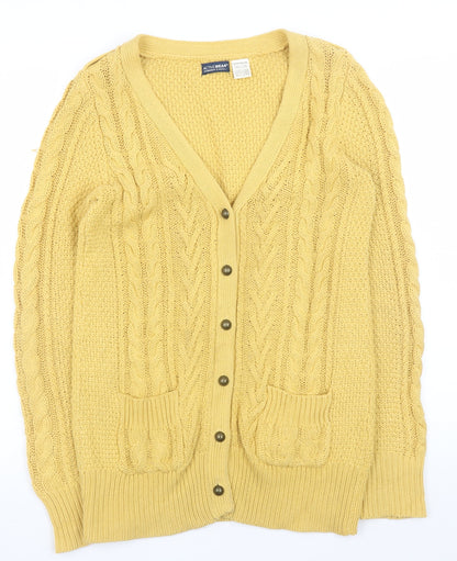 La Redoute Women Yellow Cable-Knit Cardigan Size 8/10