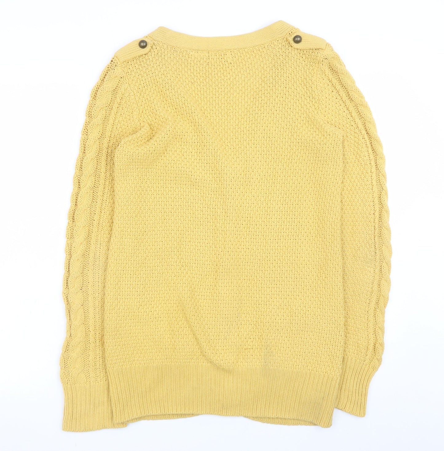 La Redoute Women Yellow Cable-Knit Cardigan Size 8/10