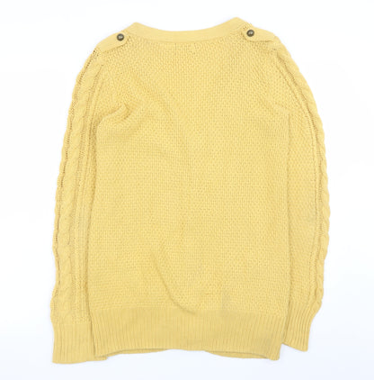 La Redoute Women Yellow Cable-Knit Cardigan Size 8/10