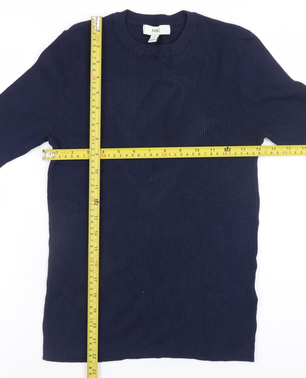 Marks and Spencer Women's Blue Medium Knit Pullover Jumper