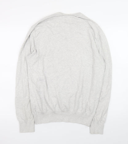 GAP Men’s Grey V-Neck Cotton Blend Pullover Jumper Size M