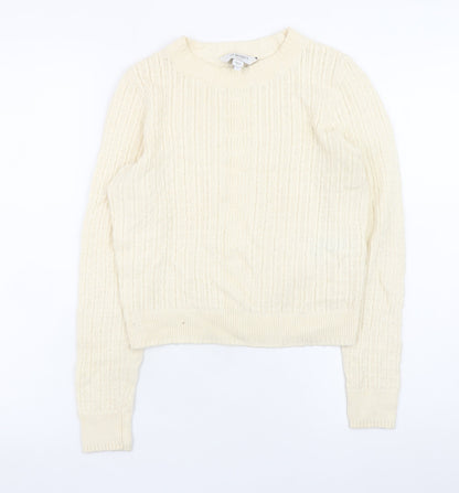 LK Bennett Women’s Ivory Cable-Knit Wool Cotton Jumper XS