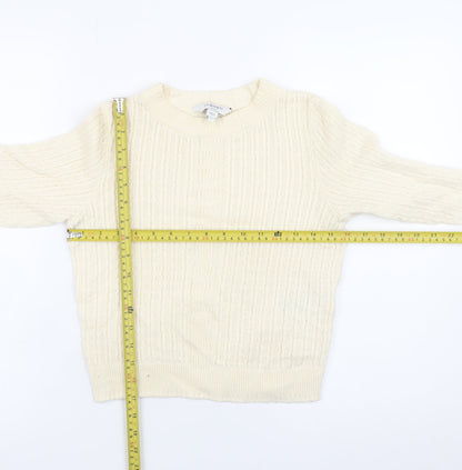 LK Bennett Women’s Ivory Cable-Knit Wool Cotton Jumper XS
