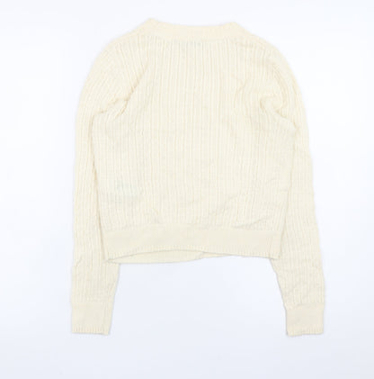 LK Bennett Women’s Ivory Cable-Knit Wool Cotton Jumper XS